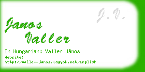 janos valler business card